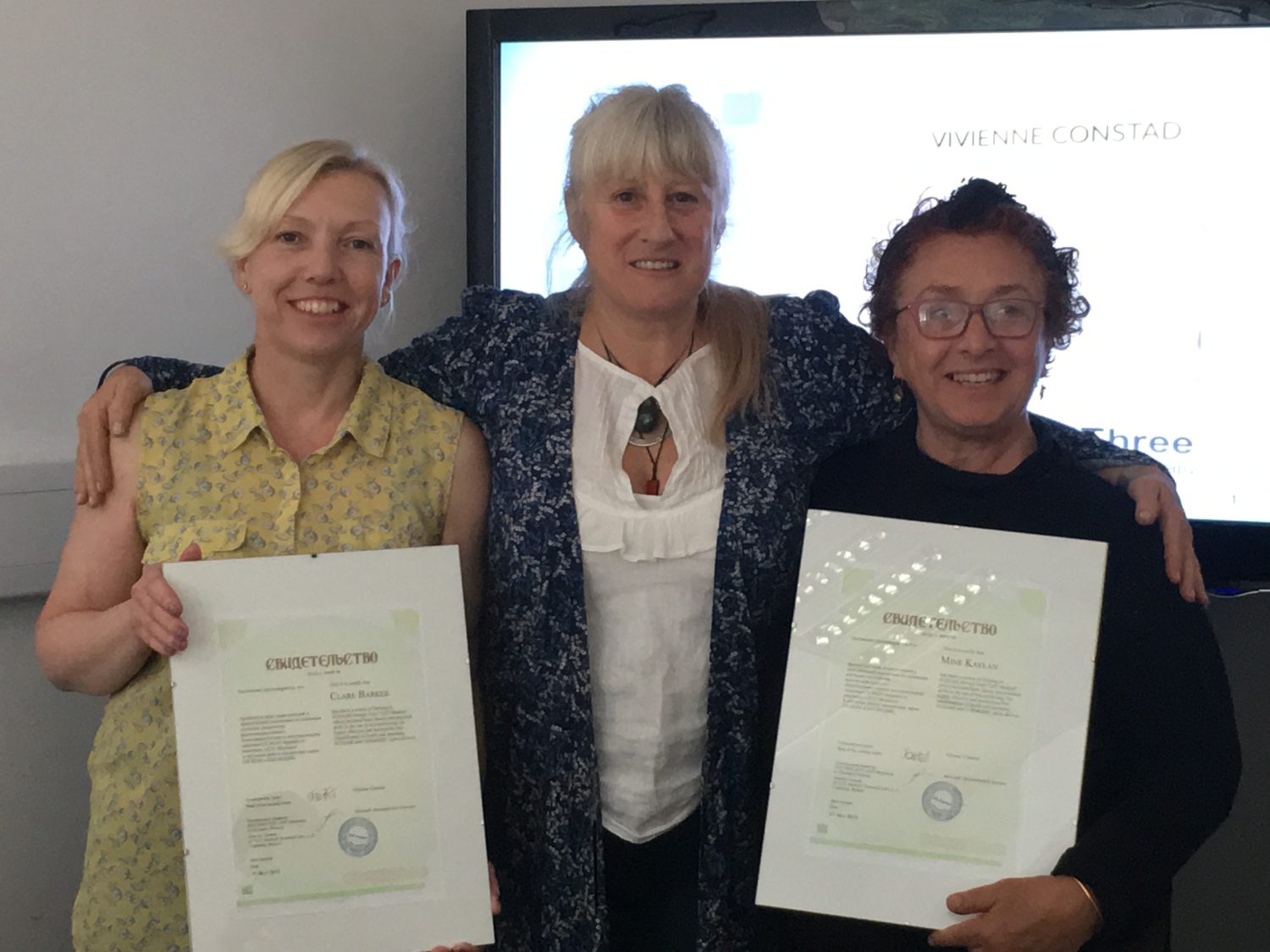Vivienne Constad with practitioners completing professional training